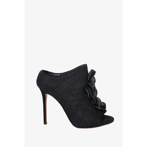 Alaïa Black Beaded Peep Toe Heels Size 38